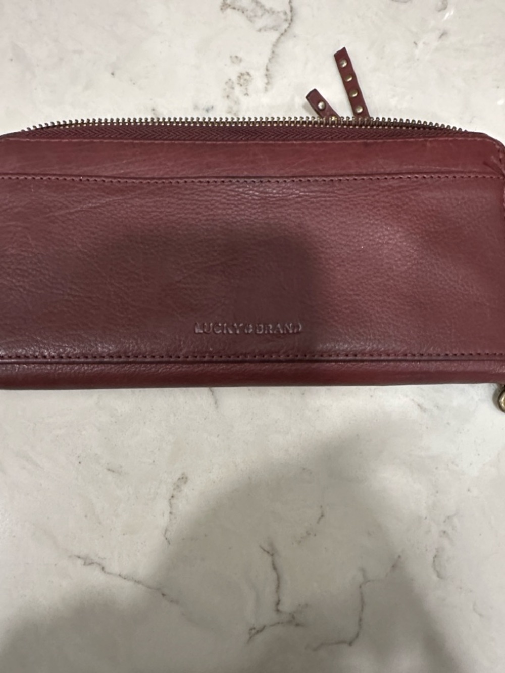 Lucky Brand Women's Leather Wristlet Wallet - Burgundy - Picture 3 of 7